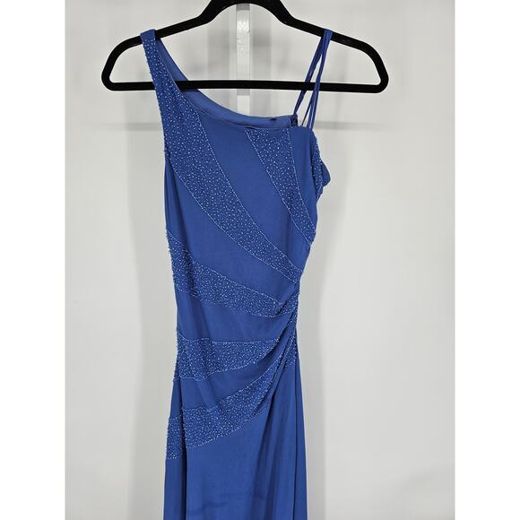 Y2K City Triangles Women's Sleeveless Purple Beaded Maxi Polyester Dress Size 5 - Picture 2 of 5